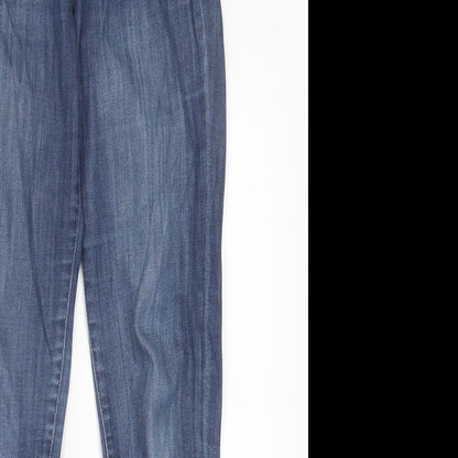 H&M Womens Blue  Cotton Skinny Jeans Size 28 in L30 in Regular Button