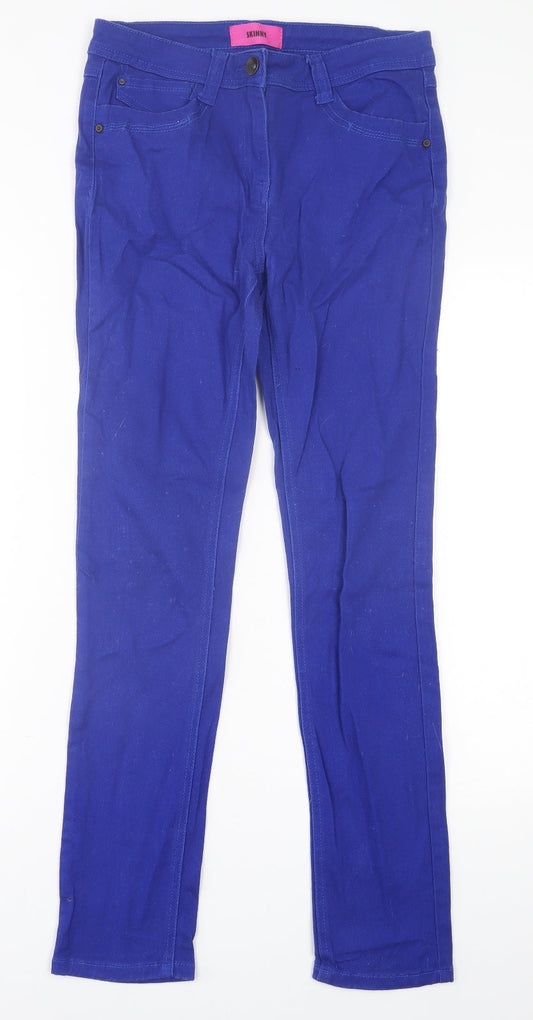 George Womens Blue  Cotton Skinny Jeans Size 10 L30 in Regular Button