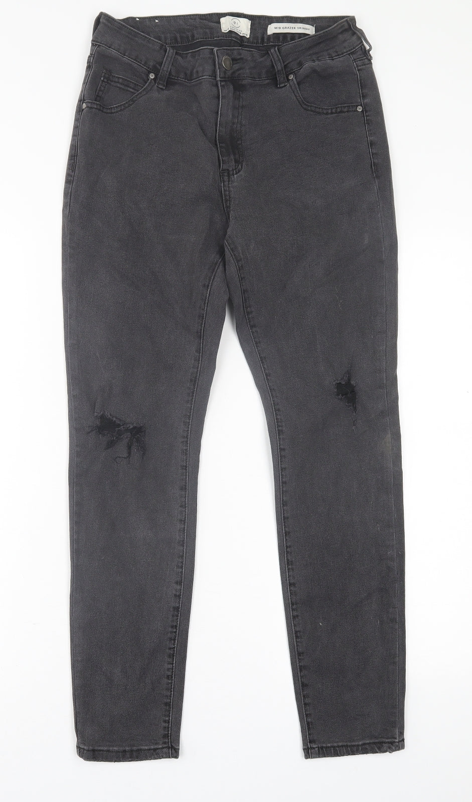 Cotton On Womens Black  Cotton Skinny Jeans Size 12 L27 in Regular Button