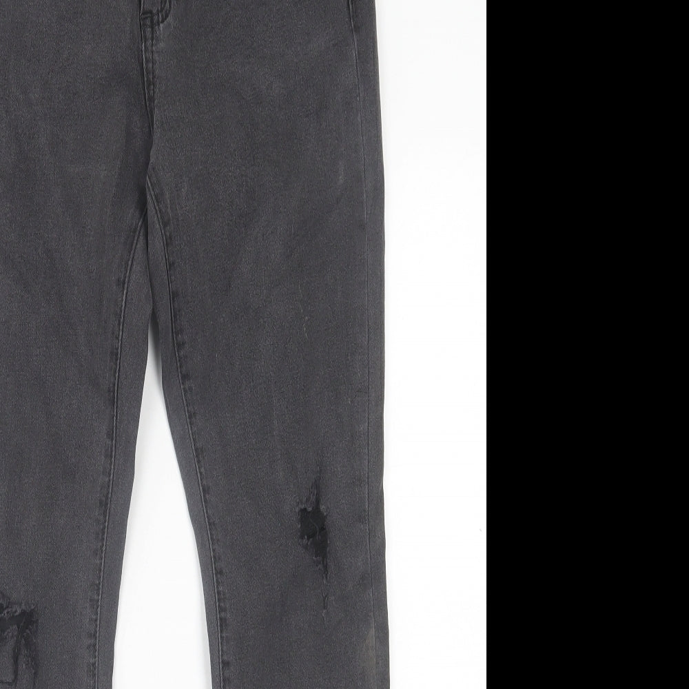 Cotton On Womens Black  Cotton Skinny Jeans Size 12 L27 in Regular Button