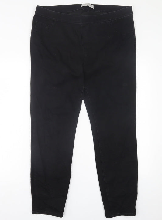 George Womens Black  Cotton Jegging Trousers Size 38 in L28 in Regular