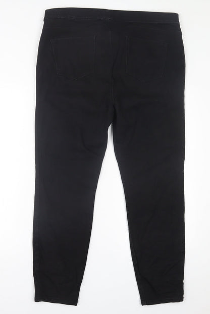 George Womens Black  Cotton Jegging Trousers Size 38 in L28 in Regular
