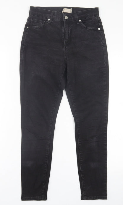 Topshop Womens Black  Cotton Skinny Jeans Size 26 in L30 in Regular Button