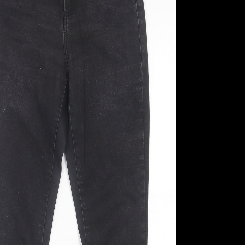 Topshop Womens Black  Cotton Skinny Jeans Size 26 in L30 in Regular Button