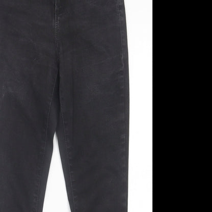 Topshop Womens Black  Cotton Skinny Jeans Size 26 in L30 in Regular Button