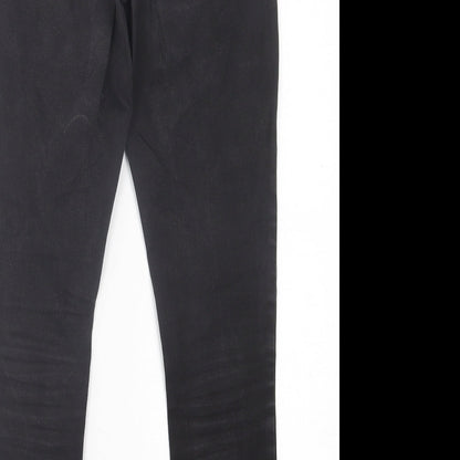 Topshop Womens Black  Cotton Skinny Jeans Size 26 in L30 in Regular Button