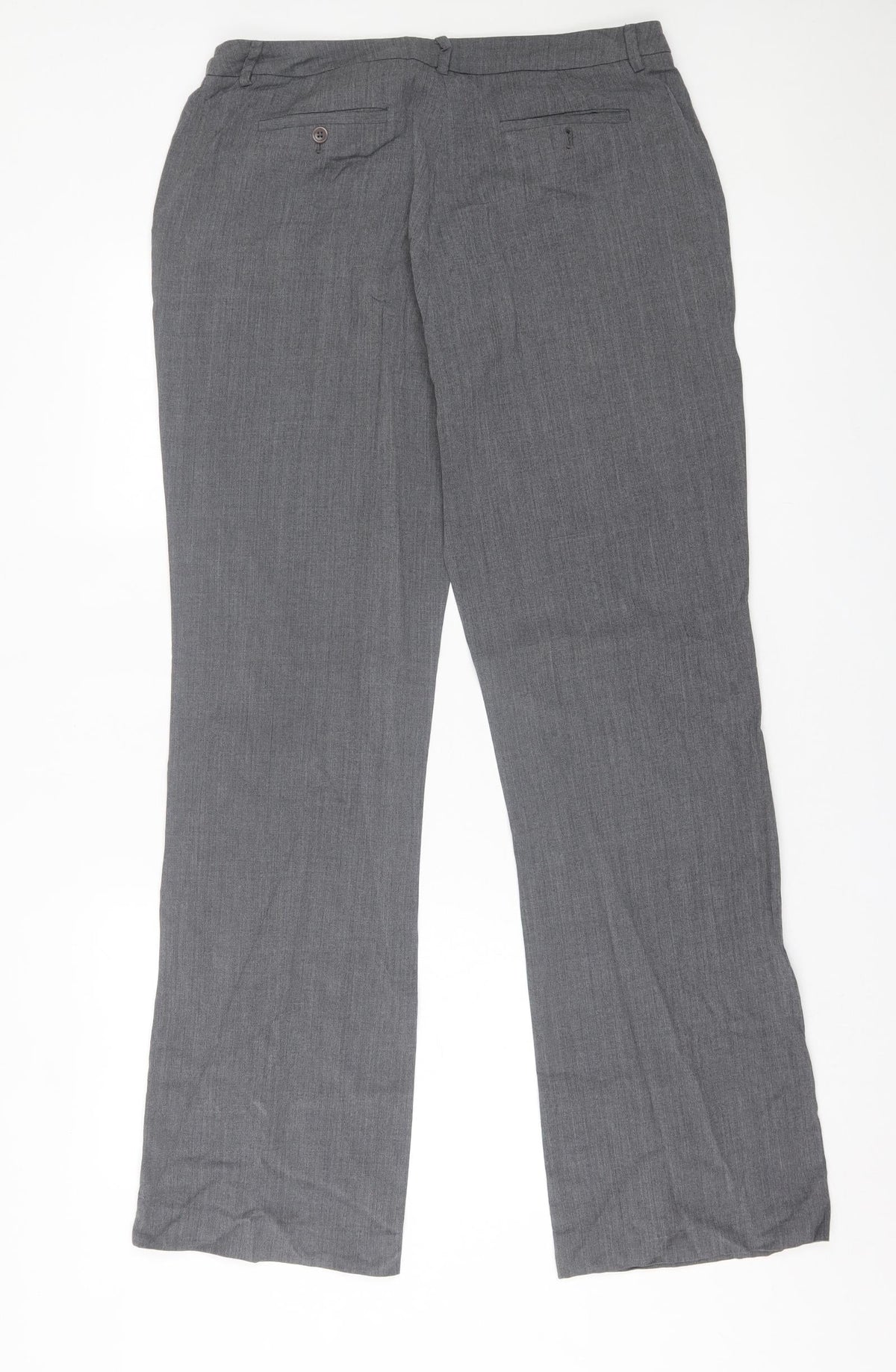 wrap Womens Grey  Polyester Trousers  Size 34 in L32 in Regular Hook & Eye