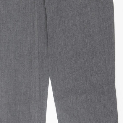wrap Womens Grey  Polyester Trousers  Size 34 in L32 in Regular Hook & Eye