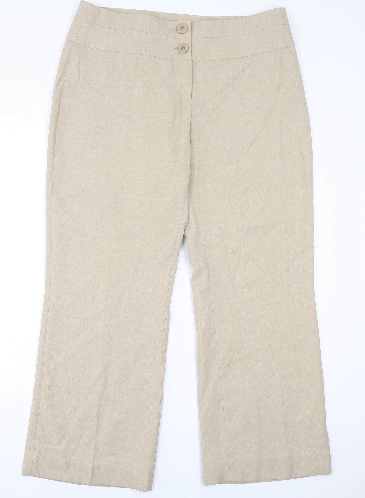 Autonomy Womens Beige  Polyester Trousers  Size 16 L29 in Regular Button