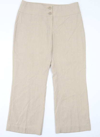 Autonomy Womens Beige  Polyester Trousers  Size 16 L29 in Regular Button