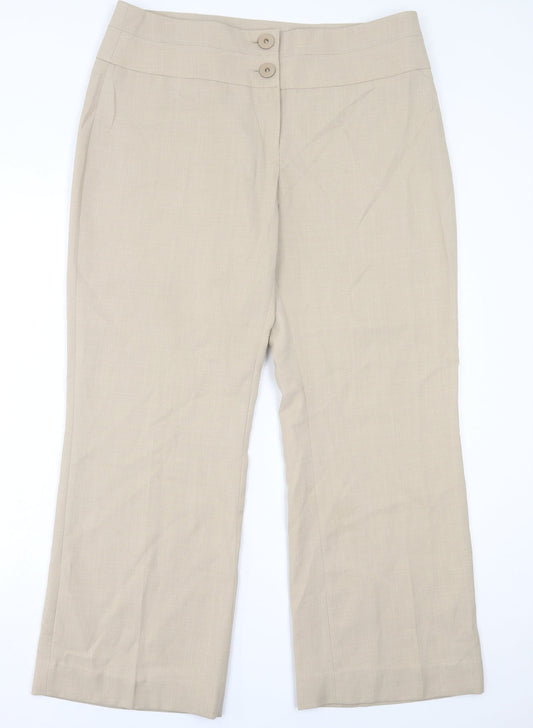 Autonomy Womens Beige  Polyester Trousers  Size 16 L29 in Regular Button