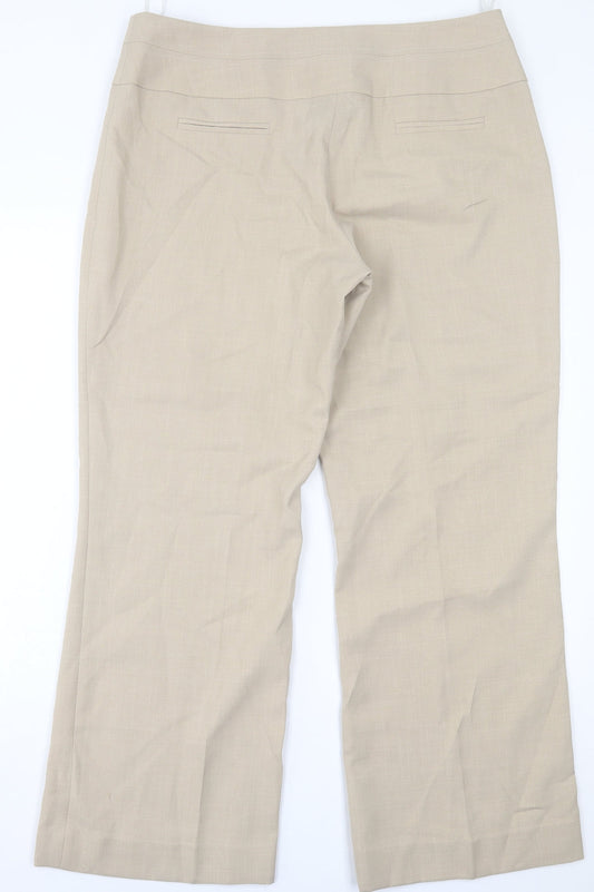 Autonomy Womens Beige  Polyester Trousers  Size 16 L29 in Regular Button