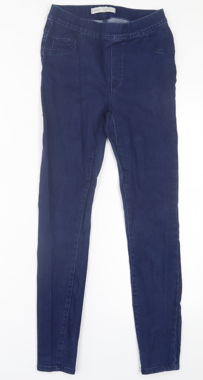 George Womens Blue  Cotton Jegging Trousers Size 8 L28 in Regular