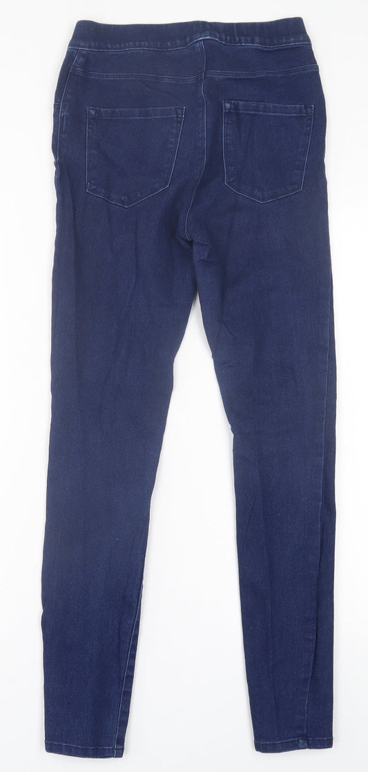 George Womens Blue  Cotton Jegging Trousers Size 8 L28 in Regular