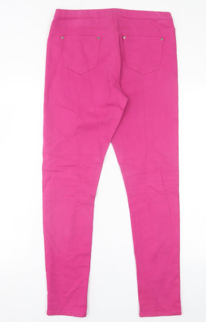 originla Womens Pink  Cotton Jegging Trousers Size 12 L29 in Regular