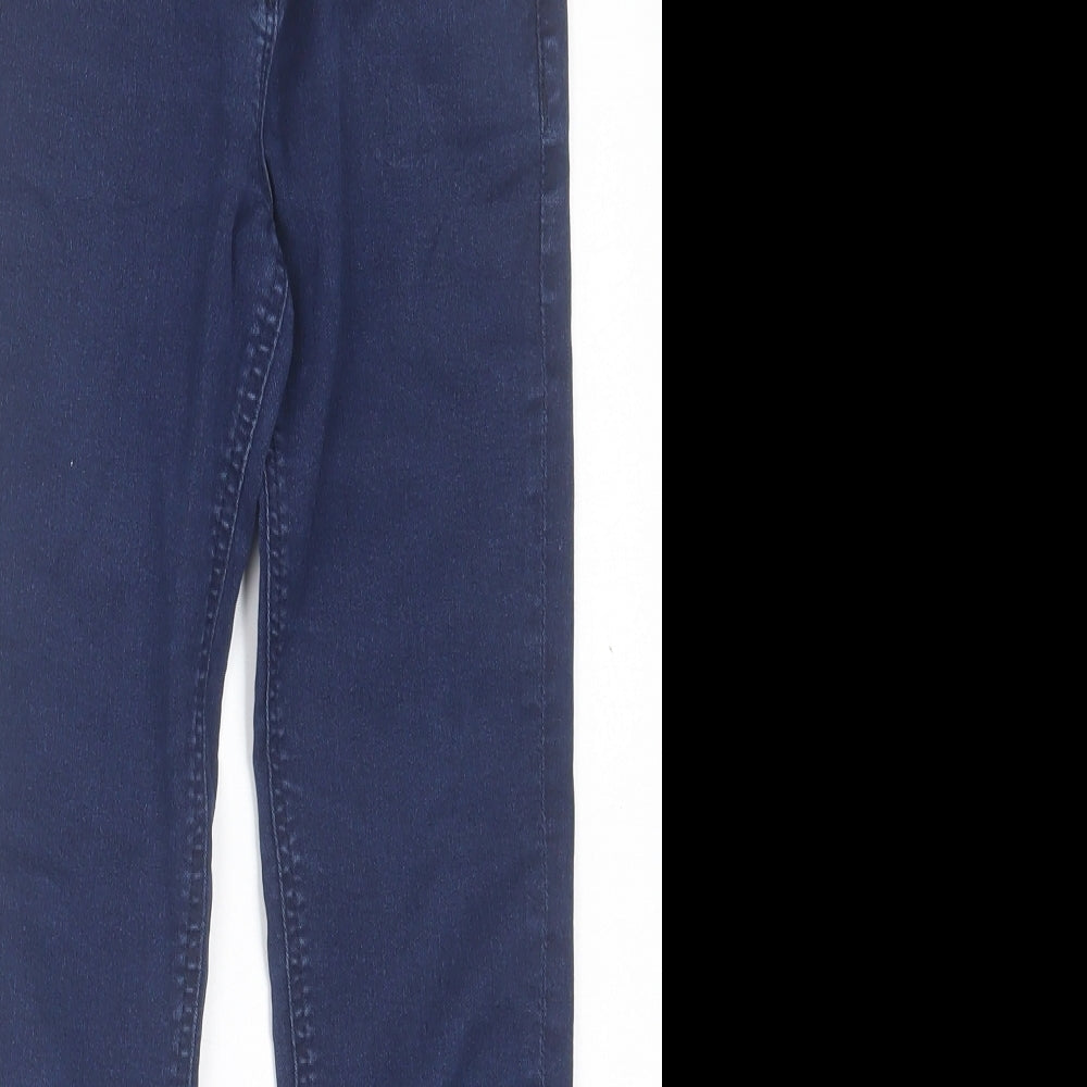 Marks and Spencer Girls Blue  Cotton Skinny Jeans Size 9 Years  Regular Button