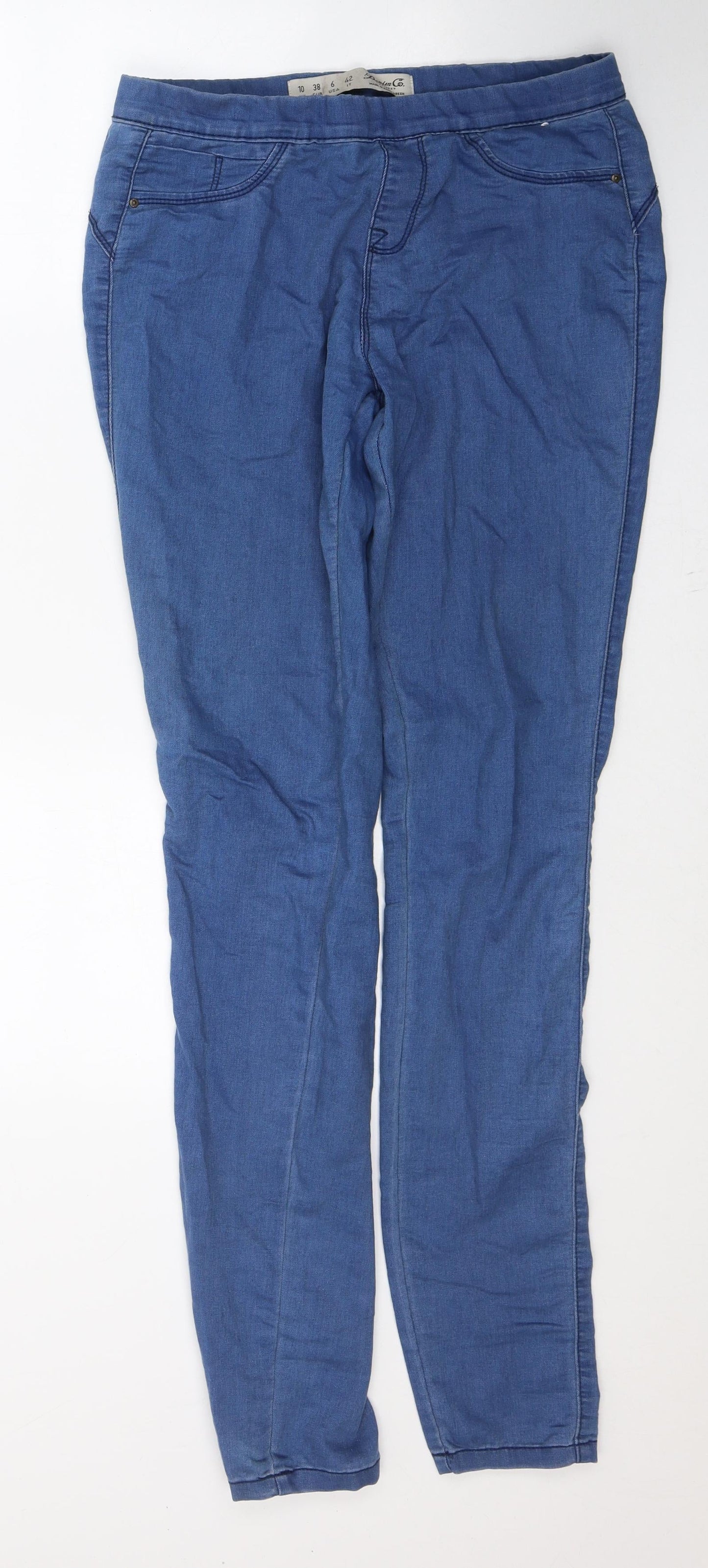 Denim & Co. Womens Blue  Cotton Jegging Jeans Size 10 L33 in Regular Button