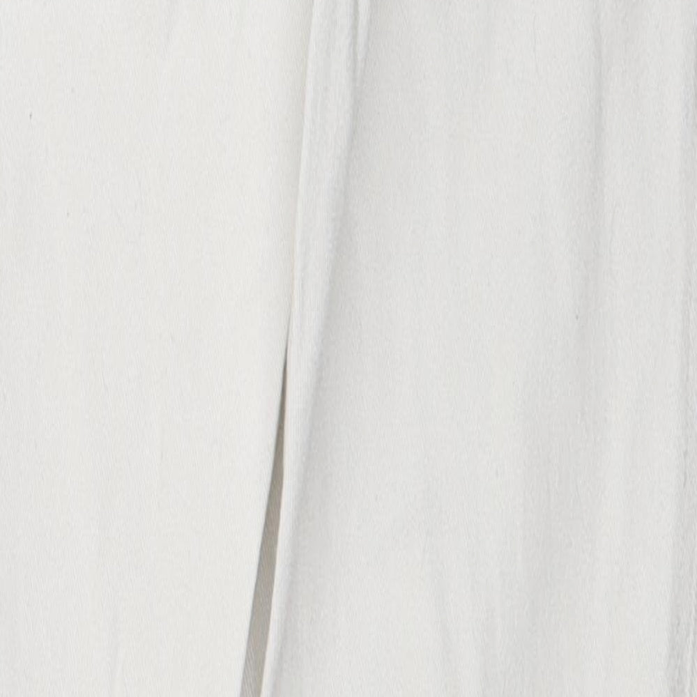 PRETTYLITTLETHING Womens White  Cotton Skinny Jeans Size 8 L28 in Regular Button