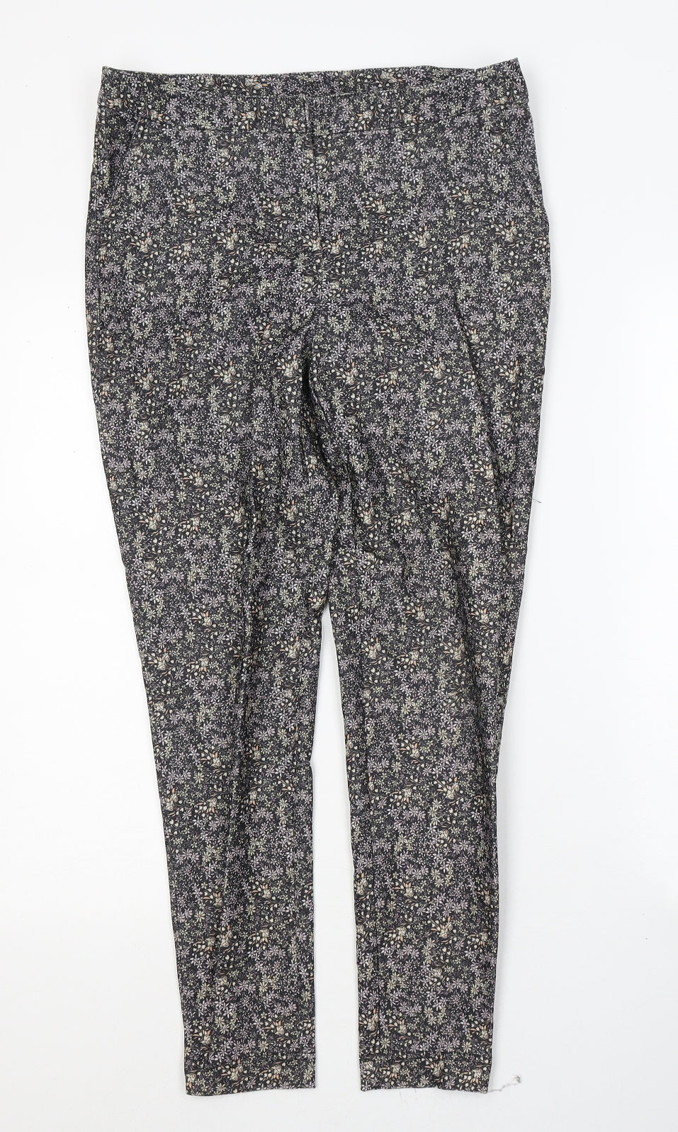 New Look Womens Black Floral Viscose Jegging Jeans Size 10 L26 in Regular Button