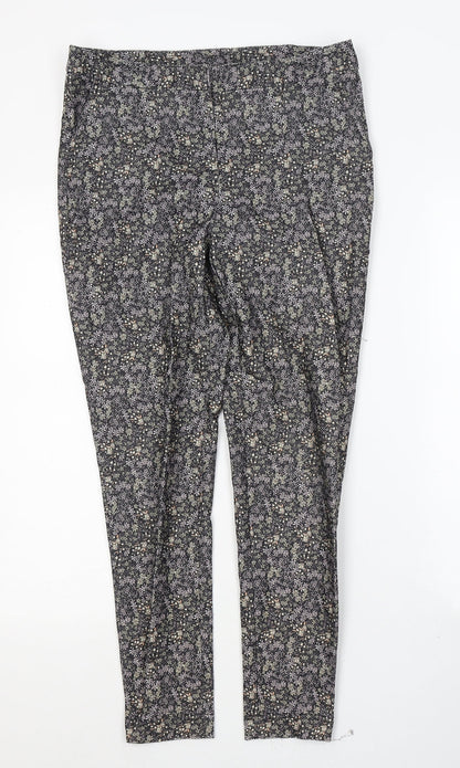 New Look Womens Black Floral Viscose Jegging Jeans Size 10 L26 in Regular Button