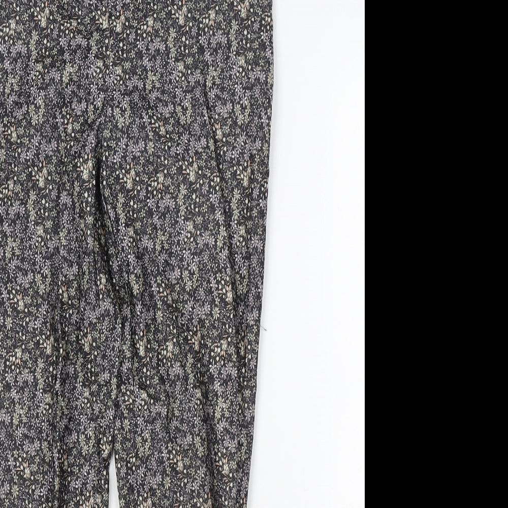 New Look Womens Black Floral Viscose Jegging Jeans Size 10 L26 in Regular Button