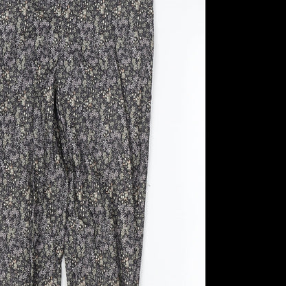 New Look Womens Black Floral Viscose Jegging Jeans Size 10 L26 in Regular Button