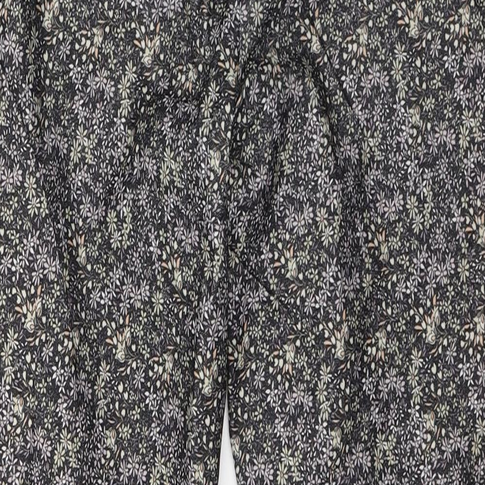New Look Womens Black Floral Viscose Jegging Jeans Size 10 L26 in Regular Button