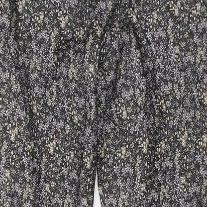New Look Womens Black Floral Viscose Jegging Jeans Size 10 L26 in Regular Button