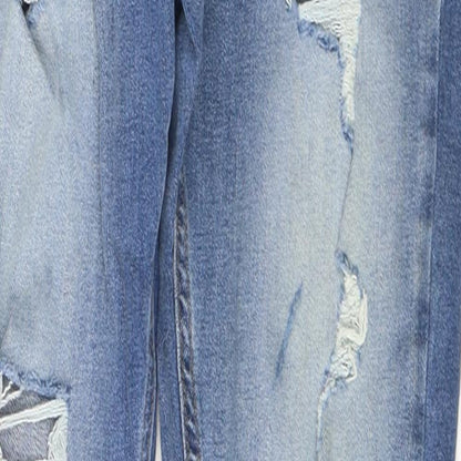 Denim & Co. Womens Blue  Cotton Skinny Jeans Size 10 L29 in Regular Button