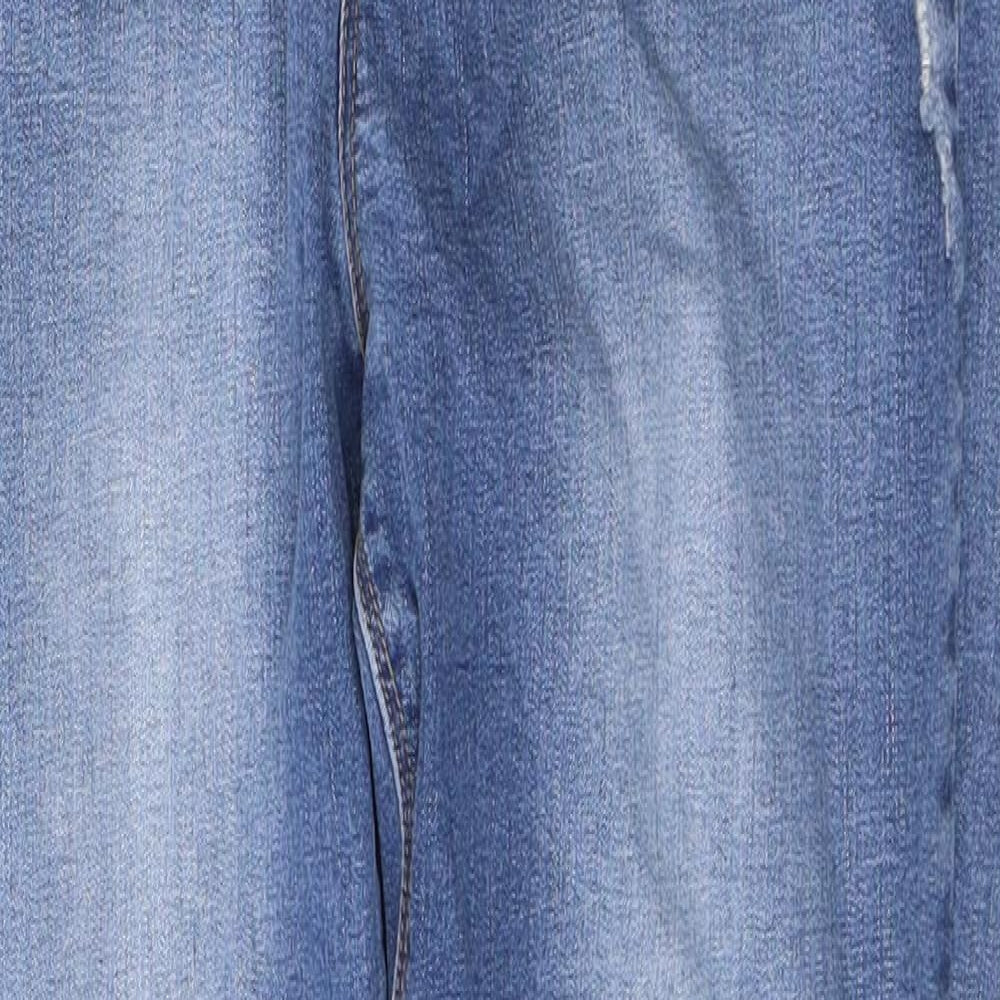 Missguided Womens Blue  Cotton Skinny Jeans  L28 in Regular Button