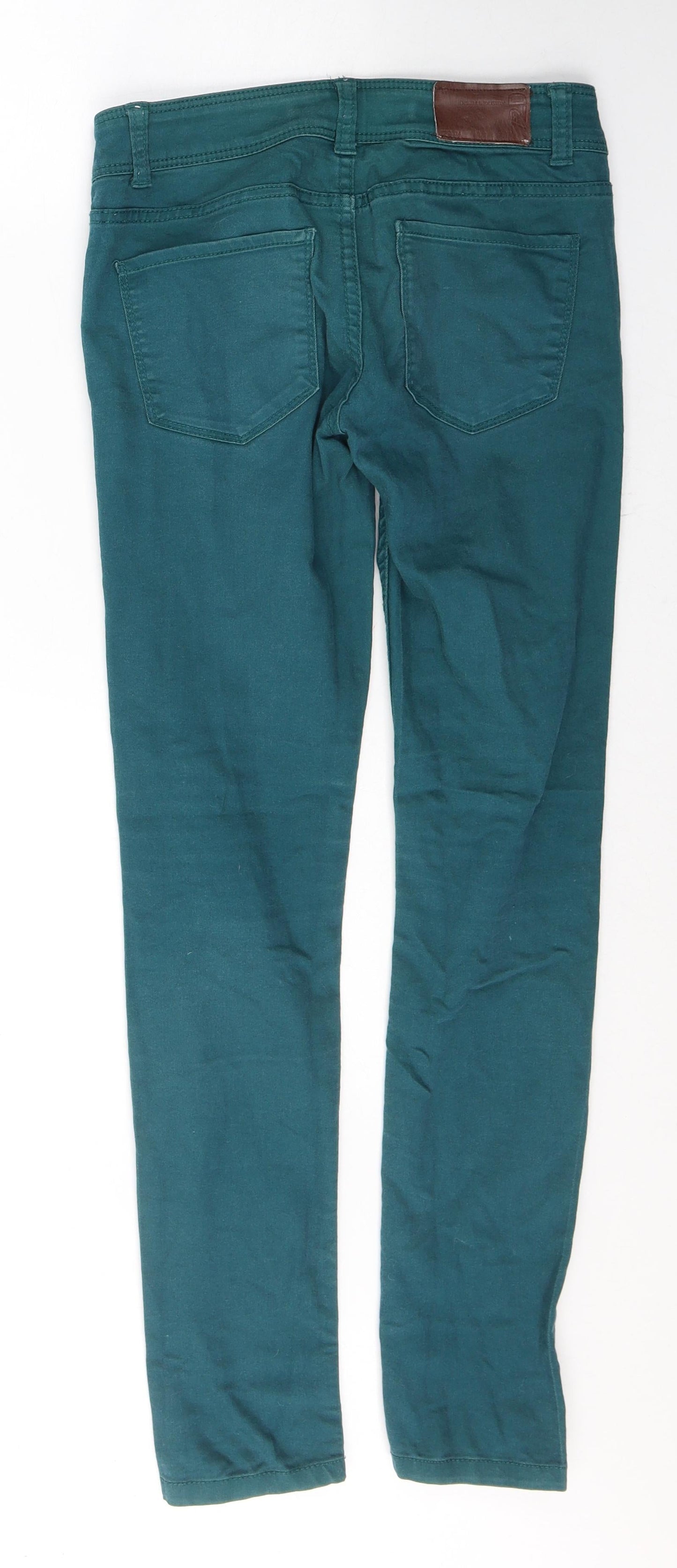 72D Womens Green  Cotton Skinny Jeans Size 30 in L29 in Regular Button