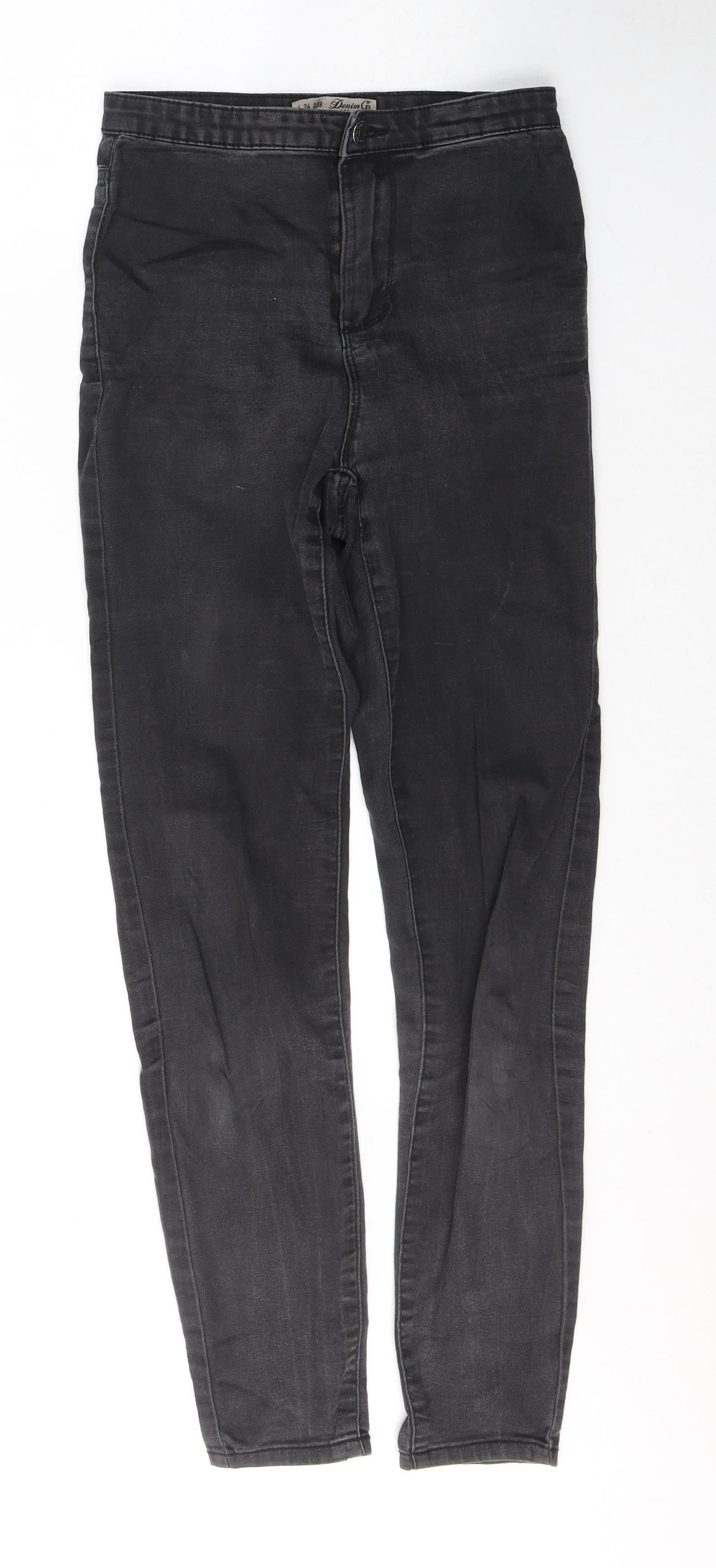 Denim & Co. Womens Black  Cotton Skinny Jeans Size 6 L29 in Regular Button