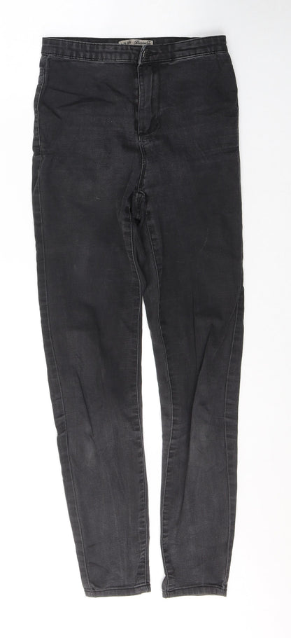Denim & Co. Womens Black  Cotton Skinny Jeans Size 6 L29 in Regular Button