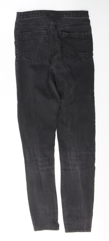 Denim & Co. Womens Black  Cotton Skinny Jeans Size 6 L29 in Regular Button