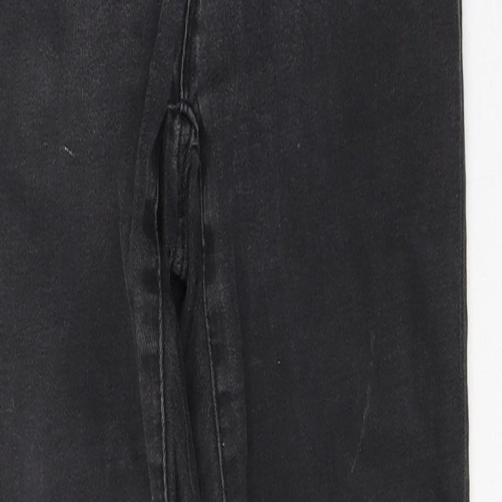 Denim & Co. Womens Black  Cotton Skinny Jeans Size 6 L29 in Regular Button