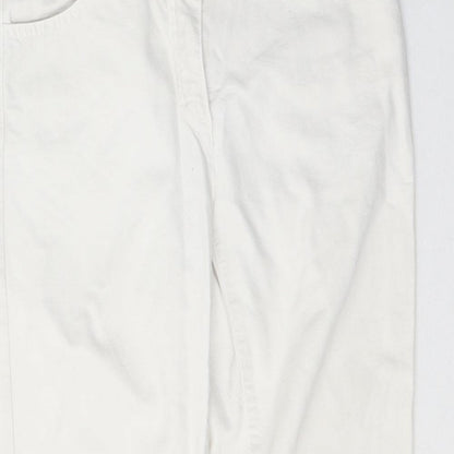 Carol Womens White  Cotton Cropped Jeans Size 10 L26 in Regular Button