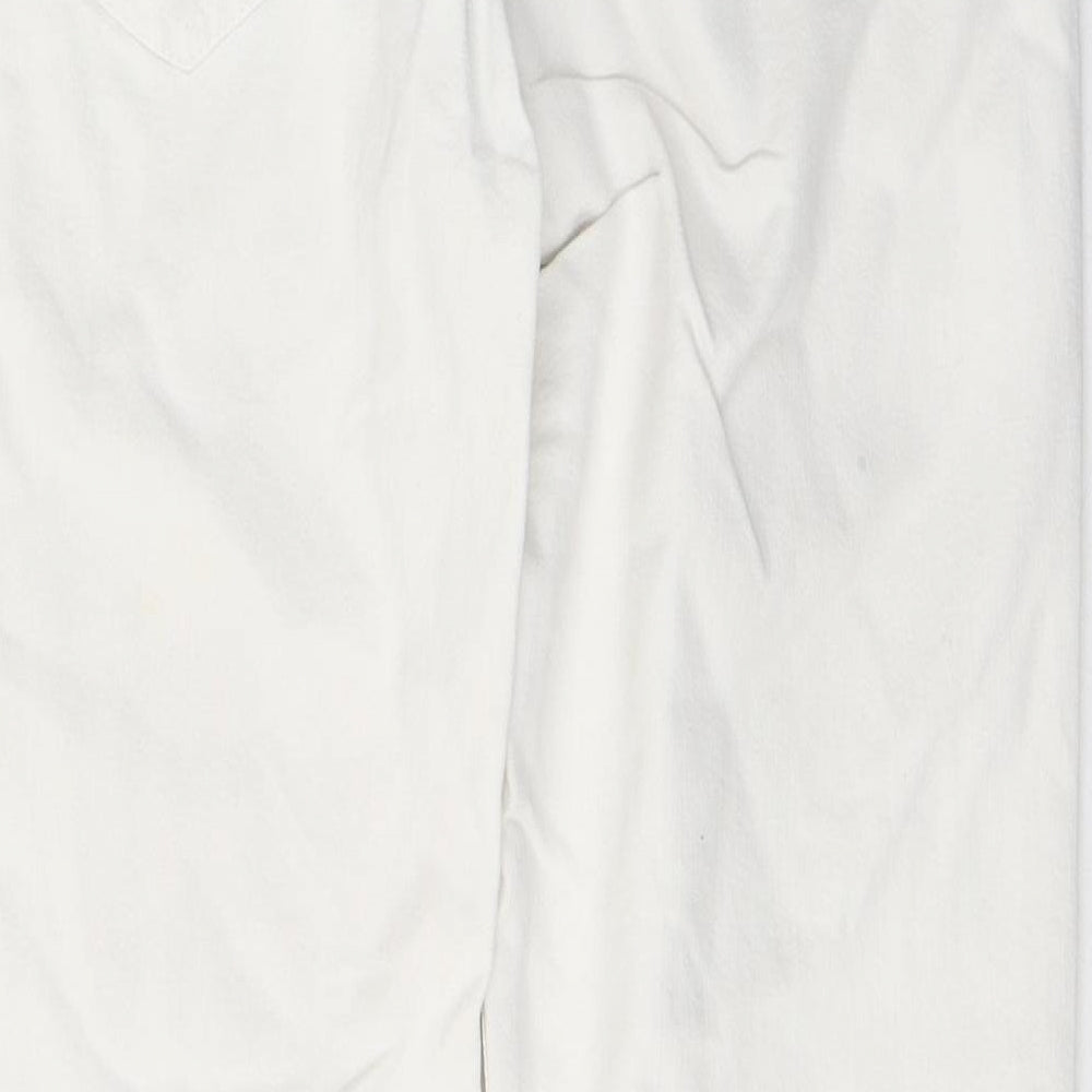 Carol Womens White  Cotton Cropped Jeans Size 10 L26 in Regular Button