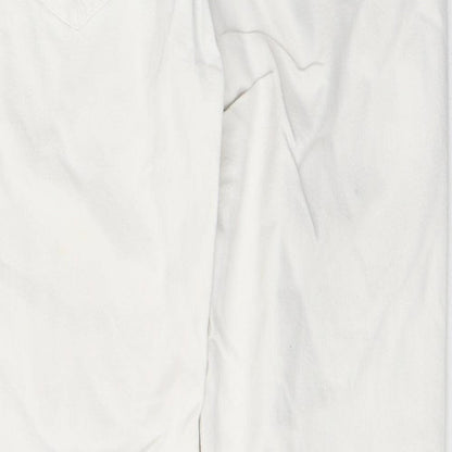 Carol Womens White  Cotton Cropped Jeans Size 10 L26 in Regular Button