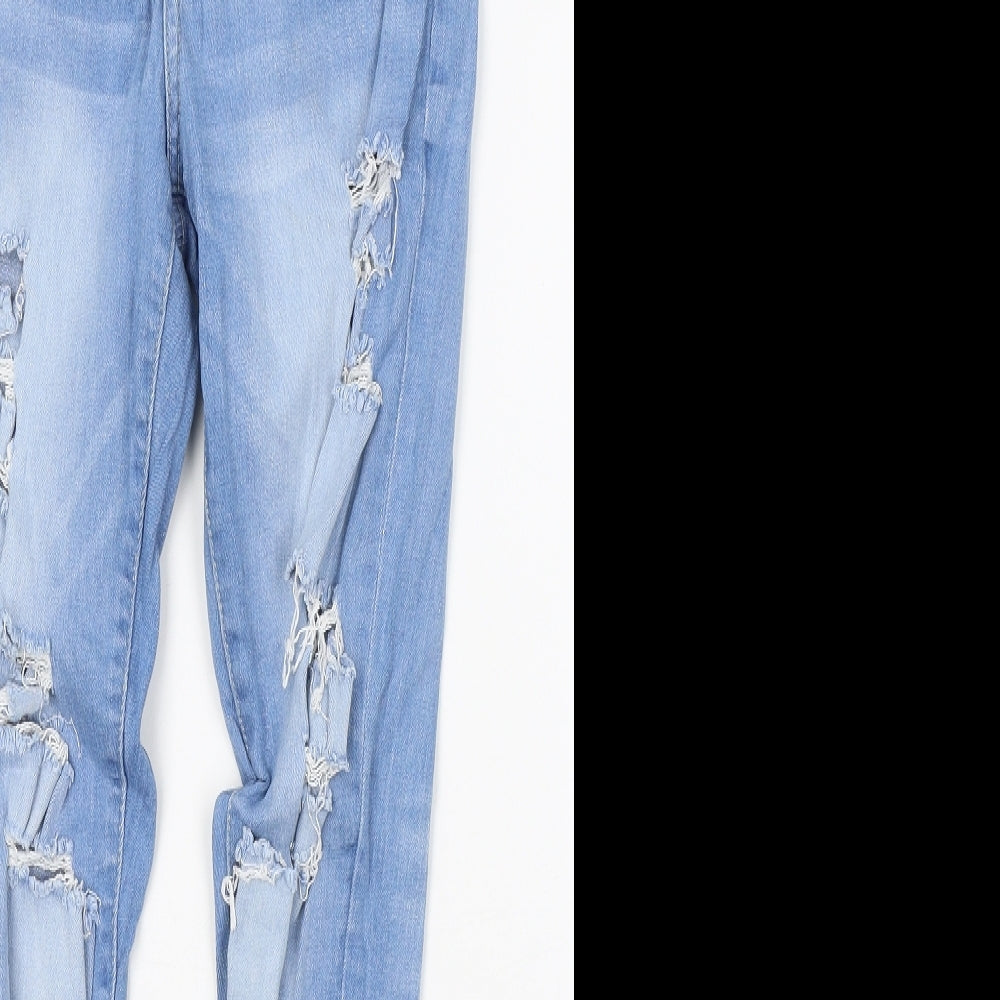 Denim & Co. Womens Blue  Cotton Skinny Jeans Size 10 L27 in Regular Button