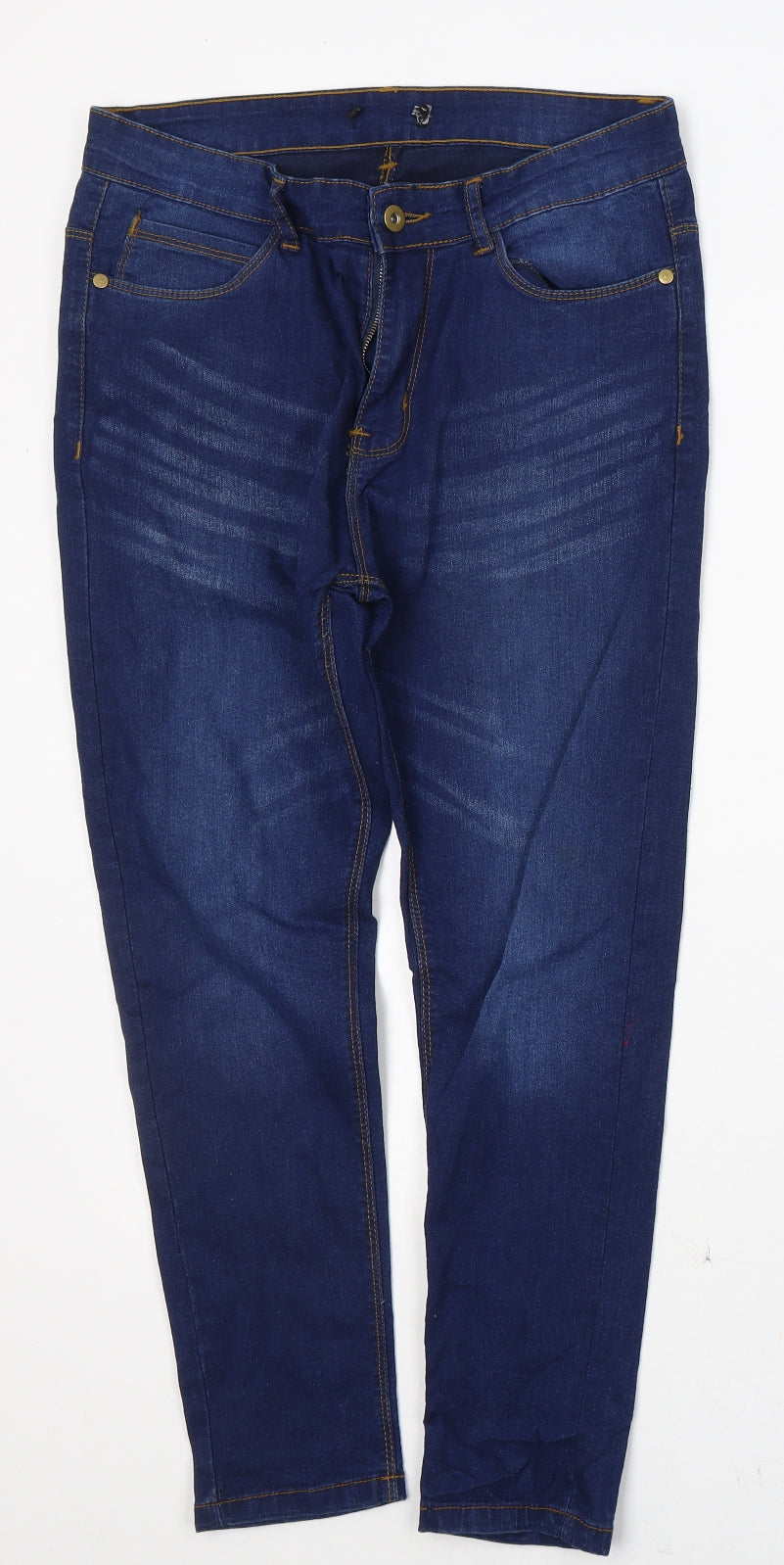 Womens UK Size 30 in Preworn Regular Fit Cropped Blue Jeans