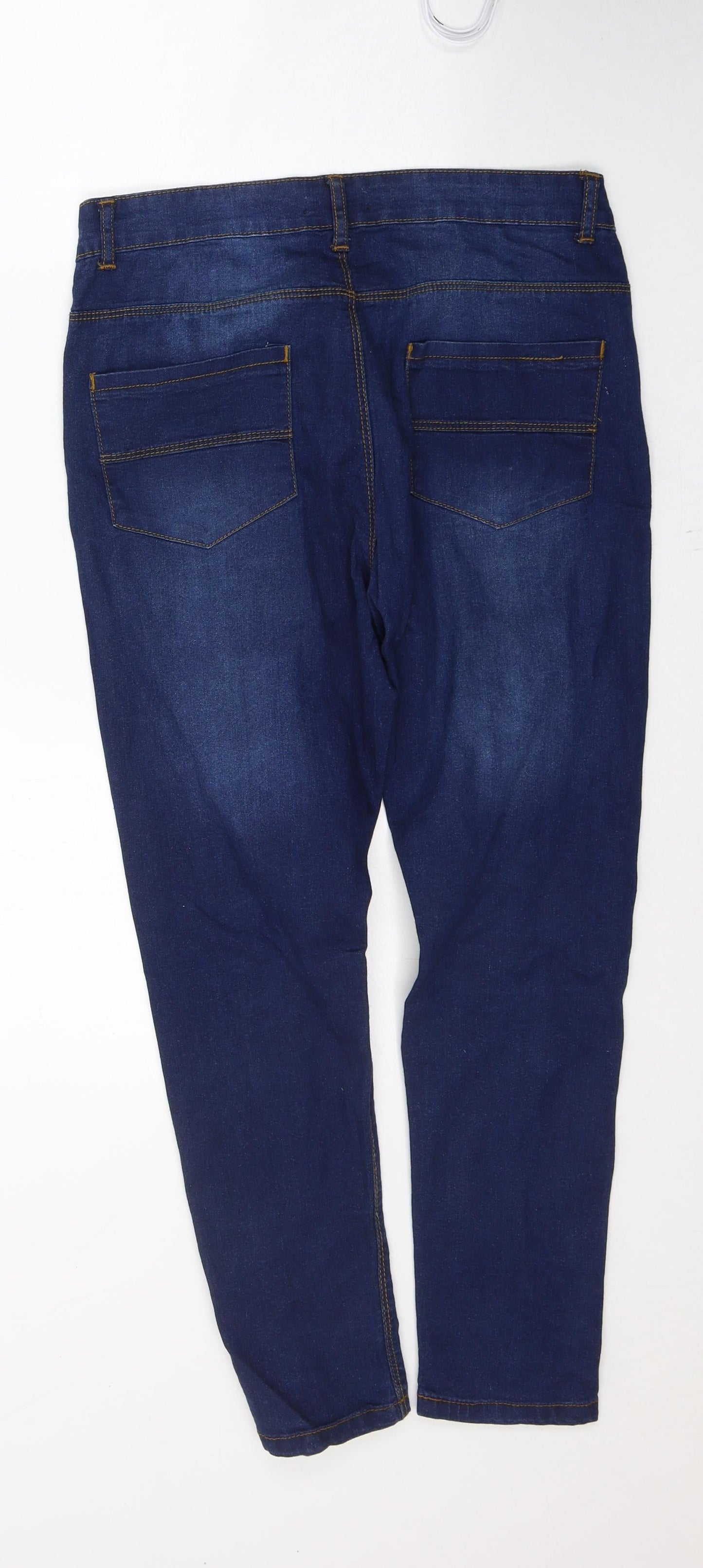 Womens UK Size 30 in Preworn Regular Fit Cropped Blue Jeans