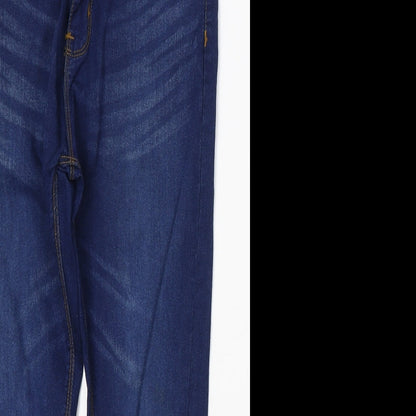 Womens UK Size 30 in Preworn Regular Fit Cropped Blue Jeans