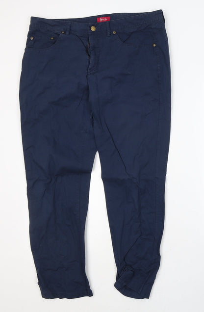 Jack Turphy Womens Blue  Cotton Straight Jeans Size 14 L28 in Regular Button