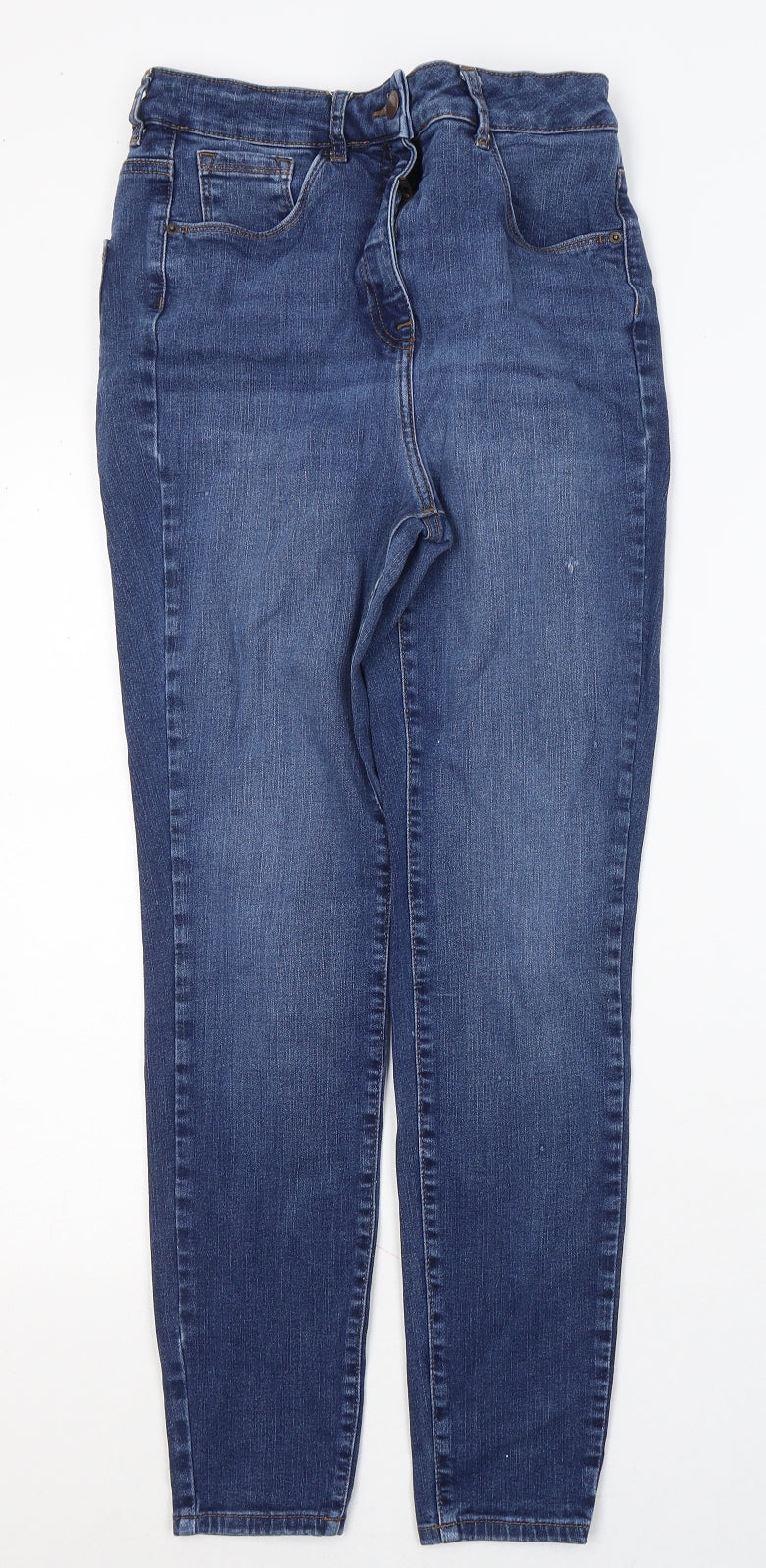 NEXT Womens Blue  Modacrylic Skinny Jeans Size 10 L27 in Regular Button