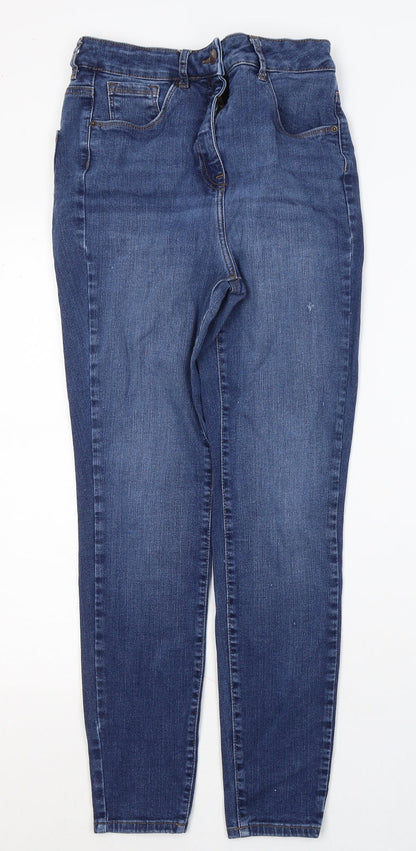 NEXT Womens Blue  Modacrylic Skinny Jeans Size 10 L27 in Regular Button