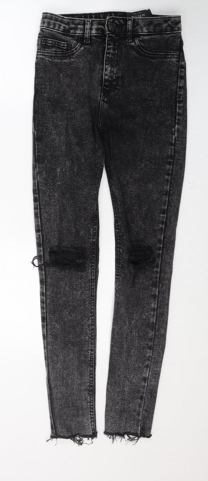 New Look Womens Black  Cotton Skinny Jeans Size 10 L28 in Regular Button