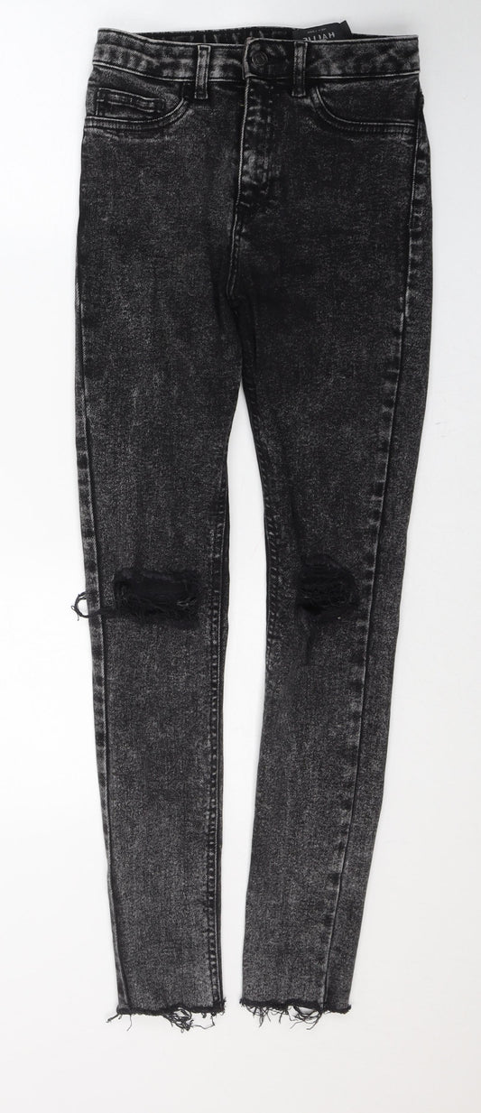 New Look Womens Black  Cotton Skinny Jeans Size 10 L28 in Regular Button