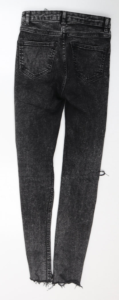 New Look Womens Black  Cotton Skinny Jeans Size 10 L28 in Regular Button