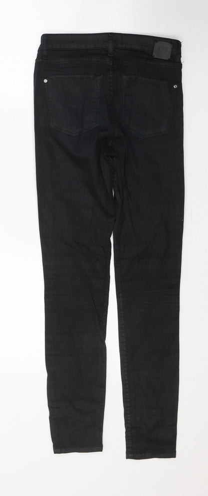 Mango Womens Black  Cotton Skinny Jeans Size 8 L27 in Regular Button