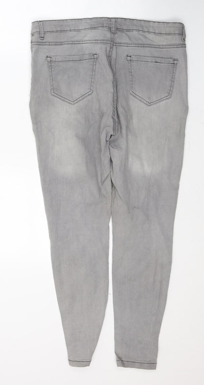 Womens UK Size 10 Studio Regular Fit Skinny Grey Jeans